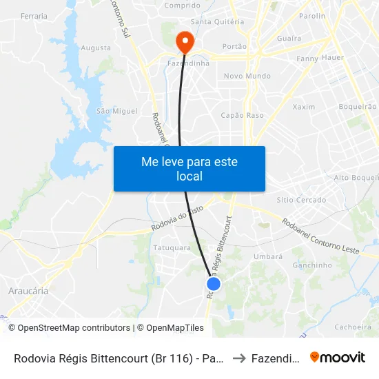 Rodovia Régis Bittencourt (Br 116) - Passarela to Fazendinha map