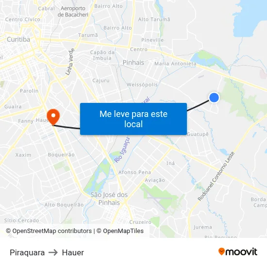 Piraquara to Hauer map