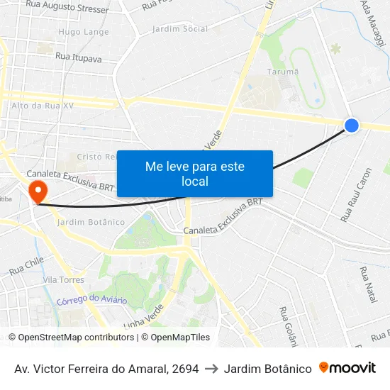 Av. Victor Ferreira do Amaral, 2694 to Jardim Botânico map