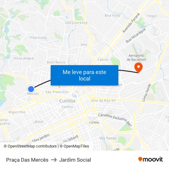 Praça Das Mercês to Jardim Social map