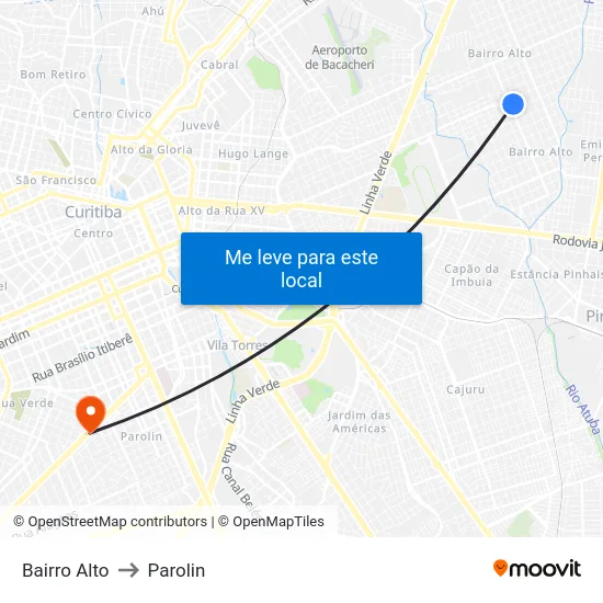 Bairro Alto to Parolin map