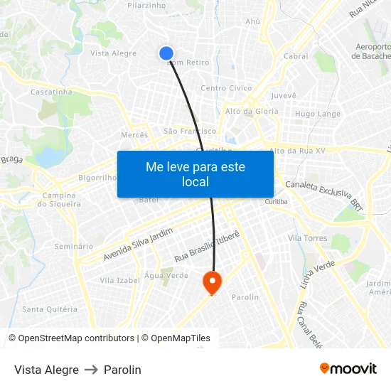 Vista Alegre to Parolin map