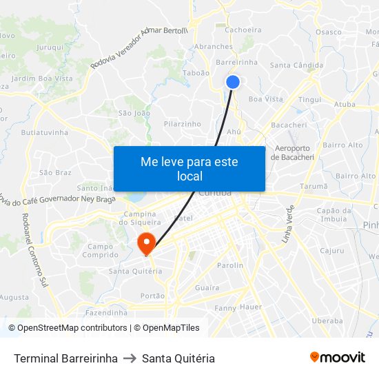 Terminal Barreirinha to Santa Quitéria map