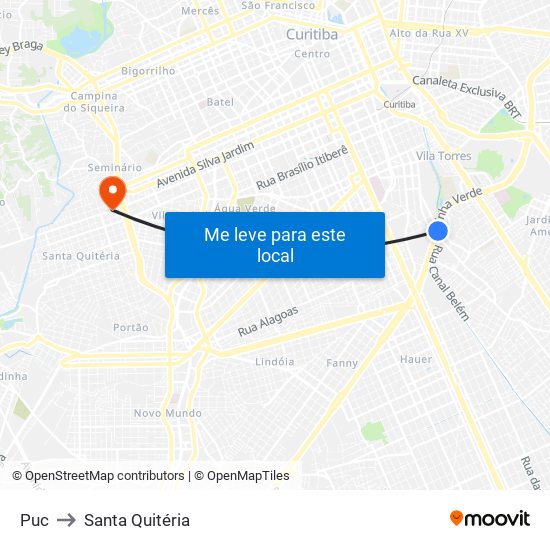 Puc to Santa Quitéria map