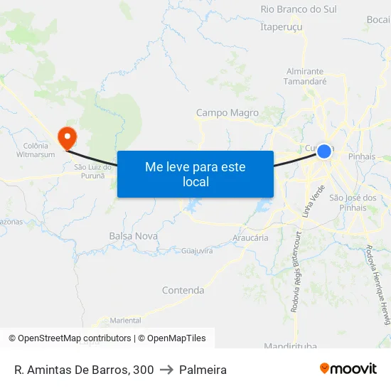 R. Amintas de Barros, 300 to Palmeira map