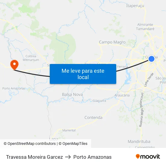 Travessa Moreira Garcez to Porto Amazonas map