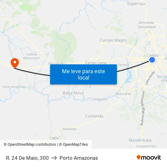 R. 24 de Maio, 300 to Porto Amazonas map
