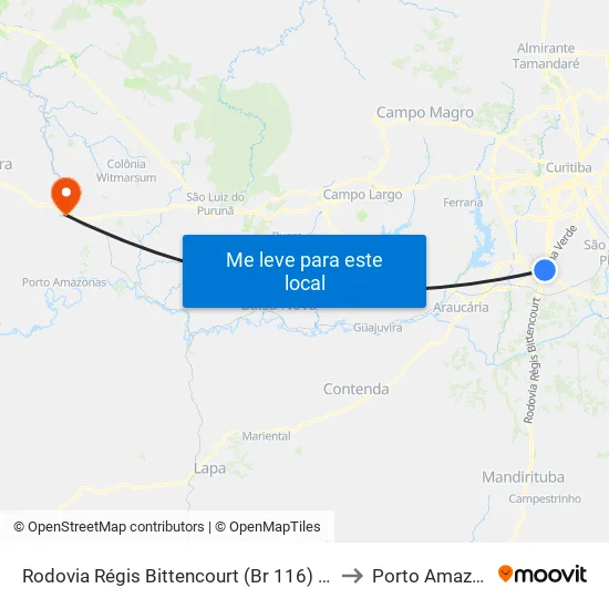 Rod. BR-476, 21330 to Porto Amazonas map