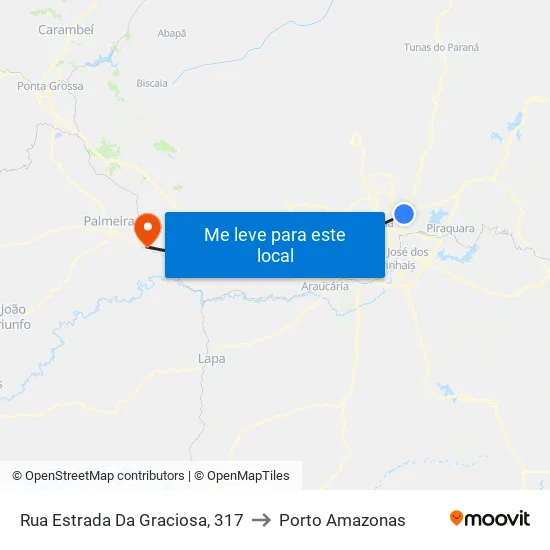 R. Estrada Da Graciosa, 317 to Porto Amazonas map