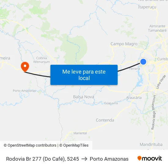 Rodovia Br 277 (Do Café), 5245 to Porto Amazonas map