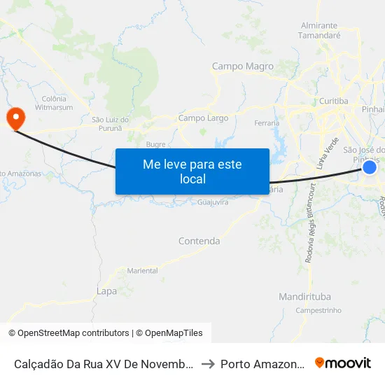 R. Marechal Dedoro da Fonseca, 515 to Porto Amazonas map