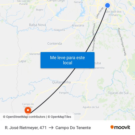 R. José Rietmeyer, 471 to Campo Do Tenente map