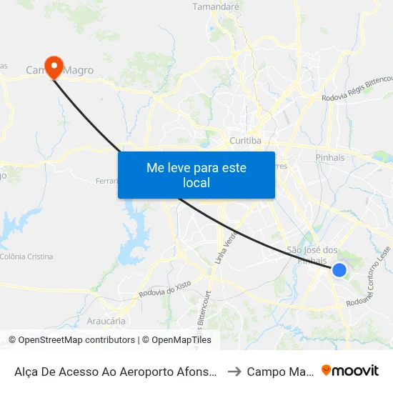 Alça De Acesso Ao Aeroporto Afonso Pena to Campo Magro map