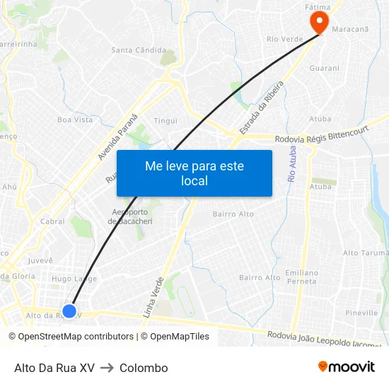 Alto Da Rua XV to Colombo map