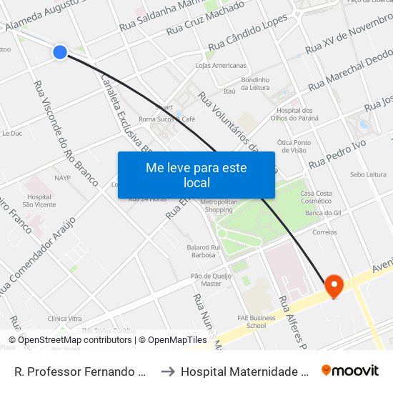 R. Professor Fernando Moreira / Saldanha Marinho to Hospital Maternidade Nossa Senhora De Fátima map