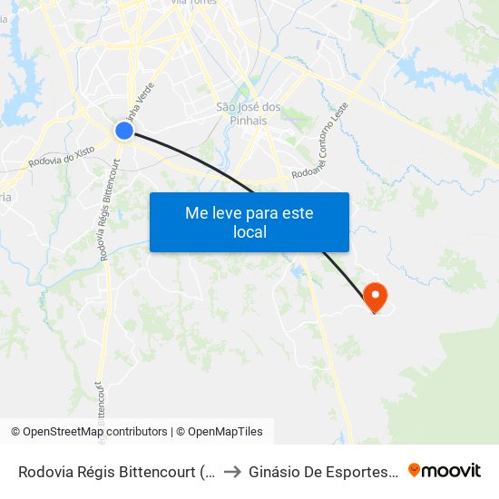 Rodovia Régis Bittencourt (Br 116) - Servopa to Ginásio De Esportes Aluizio Mikos map