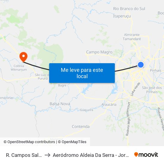 R. Campos Sales, 842 to Aeródromo Aldeia Da Serra - Jorge Luiz Stocco map
