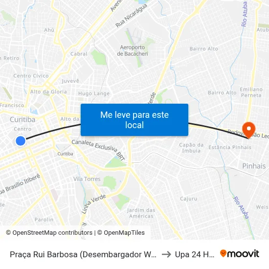 Praça Rui Barbosa (Desembargador Westphalen) to Upa 24 Horas map