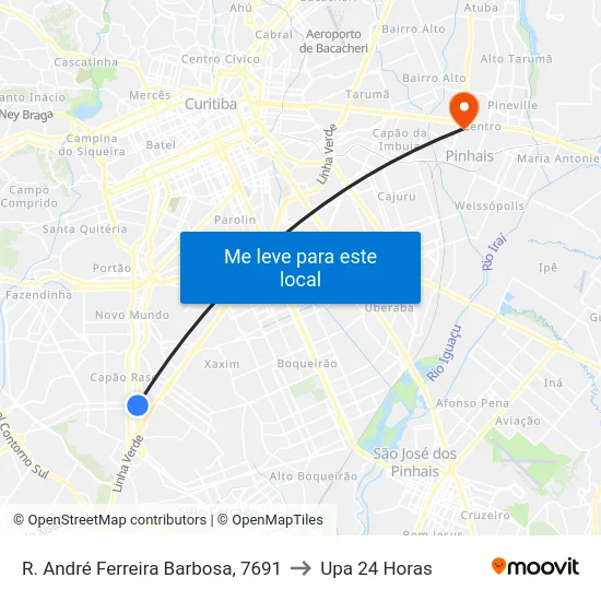 R. André Ferreira Barbosa, 7691 to Upa 24 Horas map