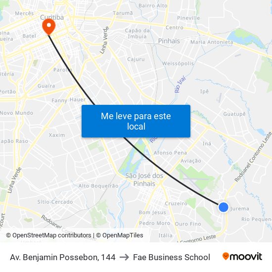 Av. Benjamin Possebon, 144 to Fae Business School map