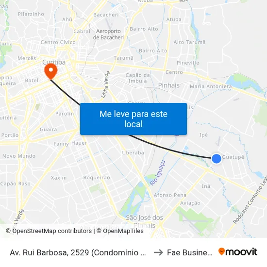 Av. Rui Barbosa, 2529 (Condomínio Empresarial Rui Barbosa) to Fae Business School map