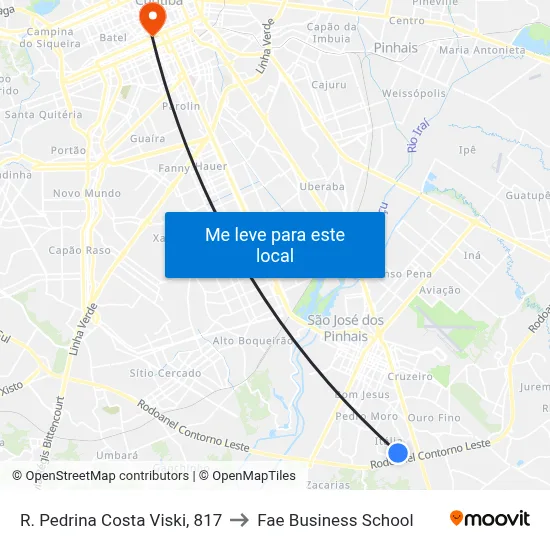 R. Pedrina Costa Viski, 817 to Fae Business School map