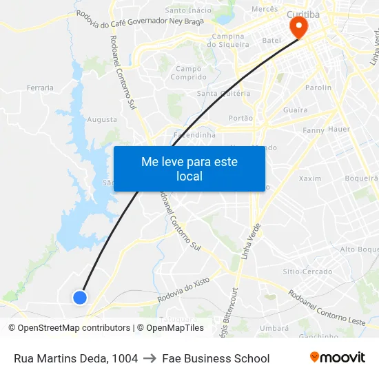 Rua Martins Deda, 1004 to Fae Business School map