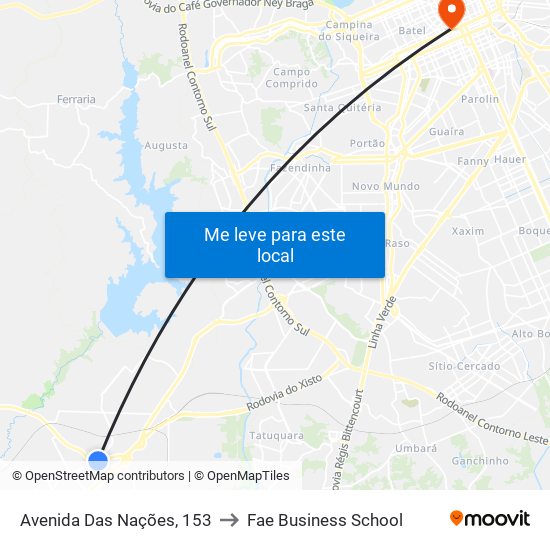 Avenida Das Nações, 153 to Fae Business School map