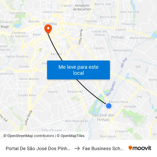 Portal De São José Dos Pinhais to Fae Business School map