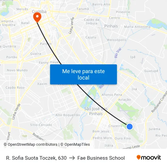 R. Sofia Suota Toczek, 630 to Fae Business School map