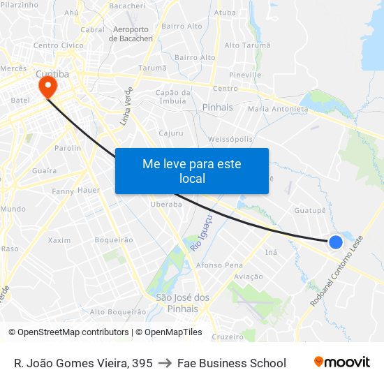 R. João Gomes Vieira, 395 to Fae Business School map