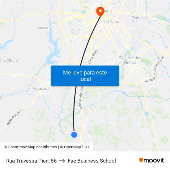 Rua Travessa Pien, 56 to Fae Business School map