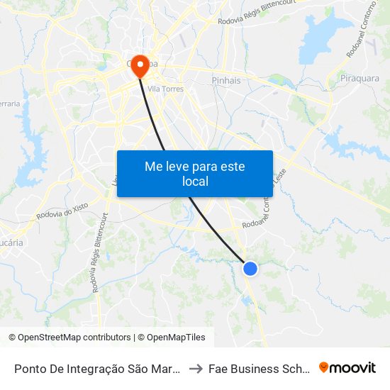 Ponto De Integração São Marcos to Fae Business School map