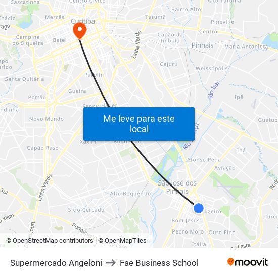Supermercado Angeloni to Fae Business School map