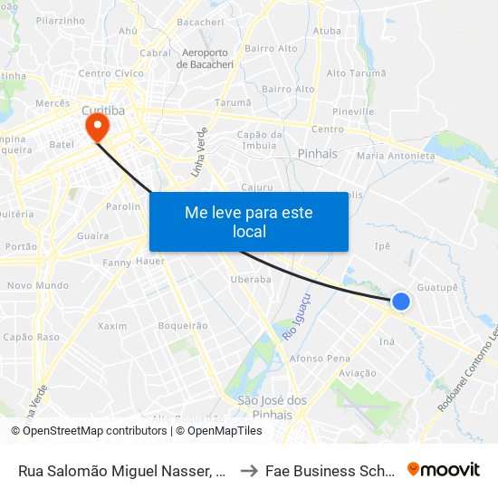 Rua Salomão Miguel Nasser, 361 to Fae Business School map