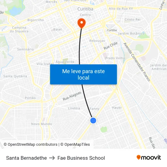 Santa Bernadethe to Fae Business School map