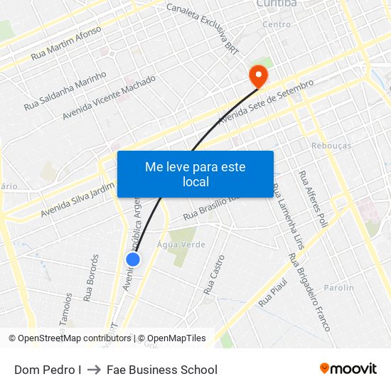 Dom Pedro I to Fae Business School map