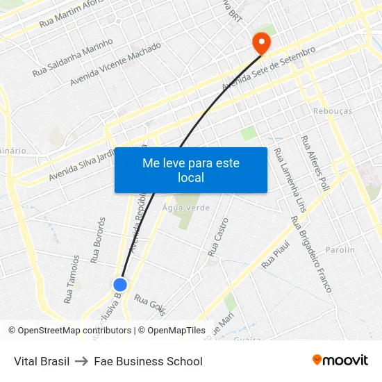 Vital Brasil to Fae Business School map