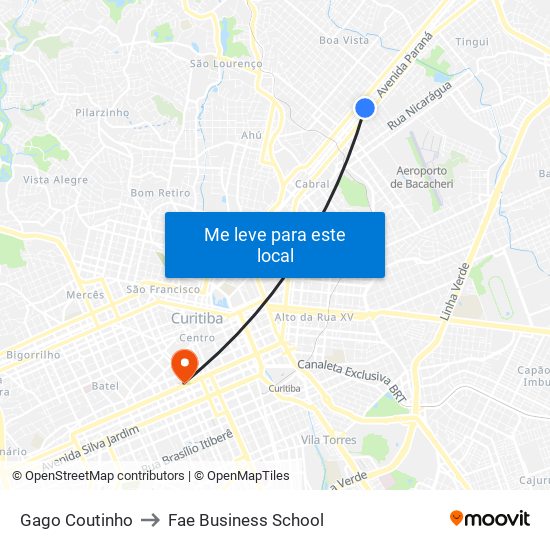 Gago Coutinho to Fae Business School map