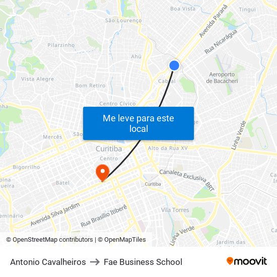 Antonio Cavalheiros to Fae Business School map