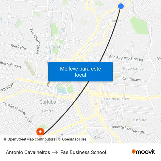Antonio Cavalheiros to Fae Business School map