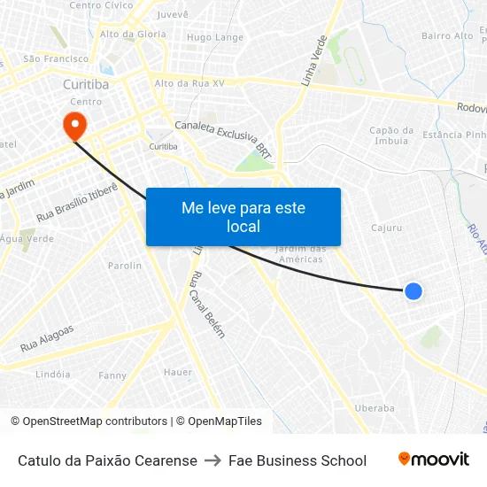 Catulo da Paixão Cearense to Fae Business School map