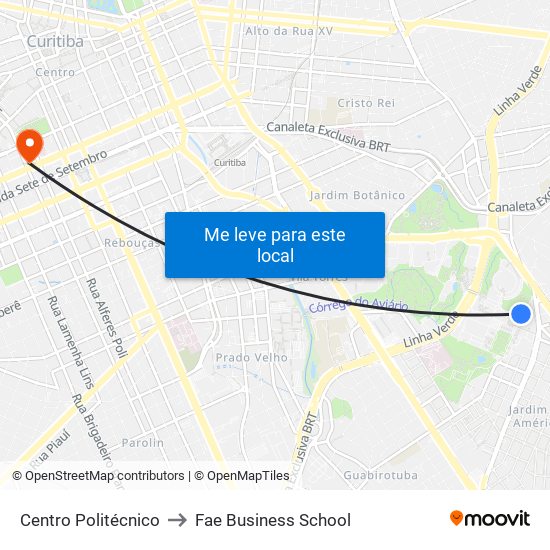 Centro Politécnico to Fae Business School map