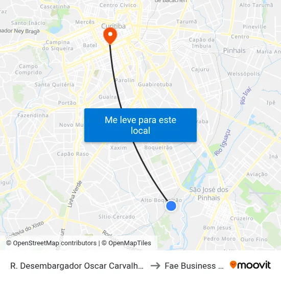 R. Desembargador Oscar Carvalho e Silva, 210 to Fae Business School map