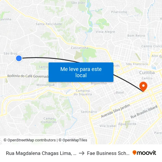Rua Magdalena Chagas Lima, 368 to Fae Business School map