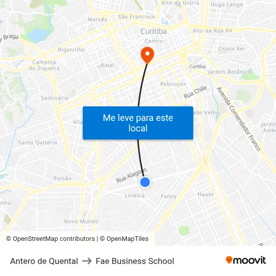 Antero de Quental to Fae Business School map