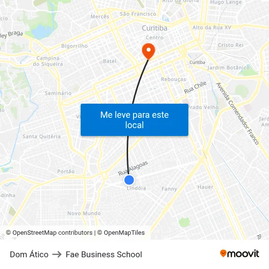 Dom Ático to Fae Business School map