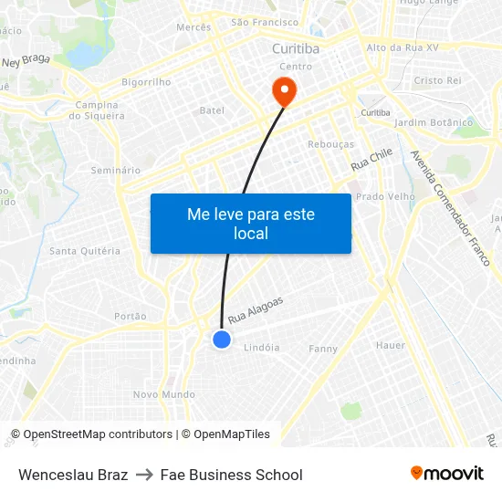 Wenceslau Braz to Fae Business School map