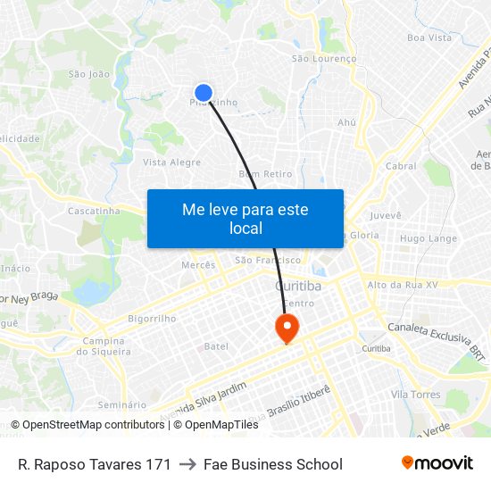 R. Raposo Tavares 171 to Fae Business School map