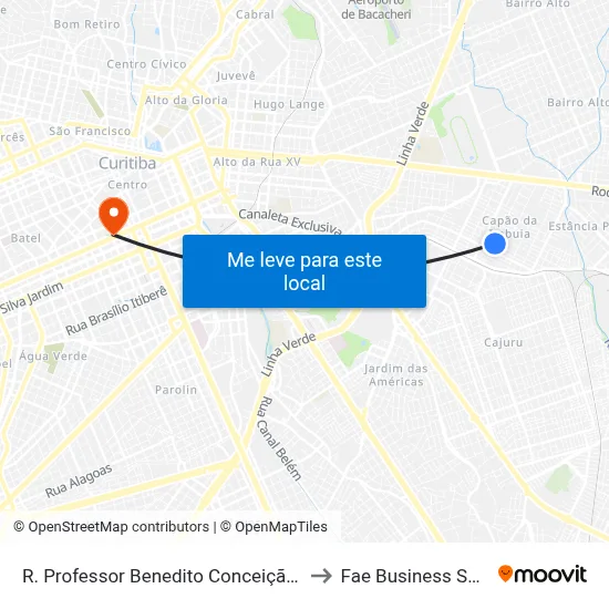 R. Professor Benedito Conceição, 1130 to Fae Business School map